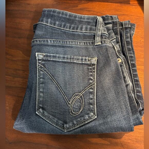 Bebe Made in USA Bootcut Flare Denim Jeans Y2K Dark Blue Size 26 - Picture 9 of 9